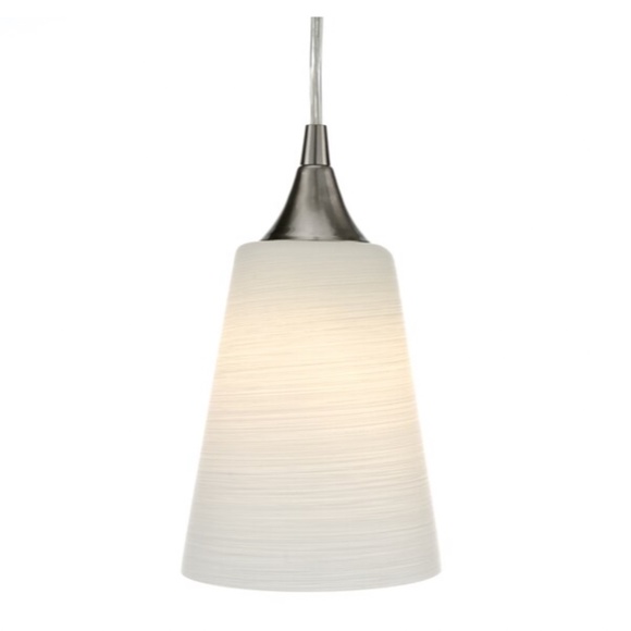 NIB Portfolio Polished Nickel Transitional Cone Mini Pendant Light - Picture 2 of 7